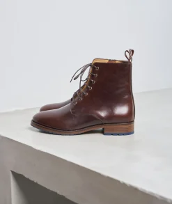 Femme Paire et Fils Boots-boots À lacets femme cuir marron