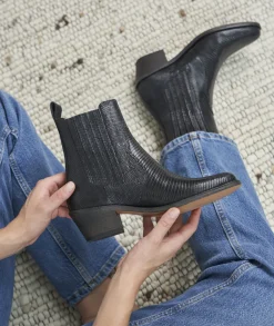 Femme Paire et Fils Boots-Boots à talonEN CUIR NOIR