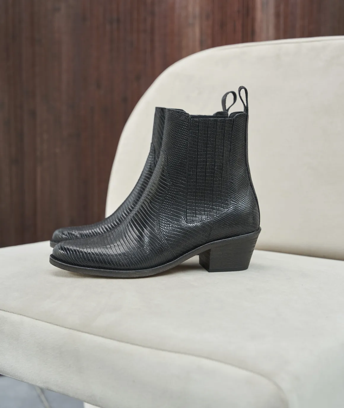Femme Paire et Fils Boots-Boots à talonEN CUIR NOIR