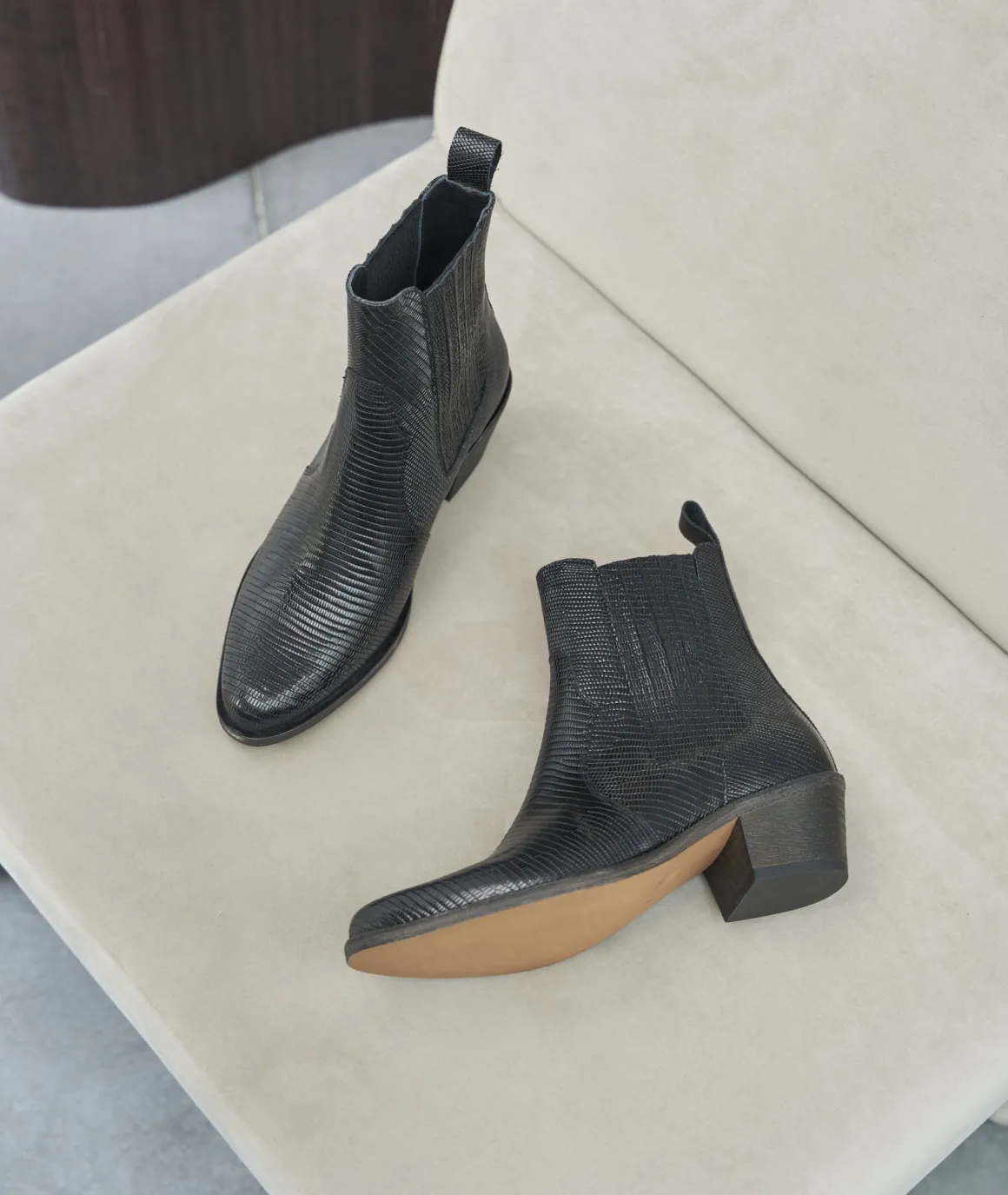 Femme Paire et Fils Boots-Boots à talonEN CUIR NOIR