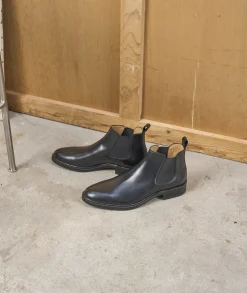 Homme Paire et Fils Bottines-Bottine chelsea homme en cuir noir