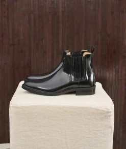 Homme Paire et Fils Bottines-Bottine western en cuir vernis