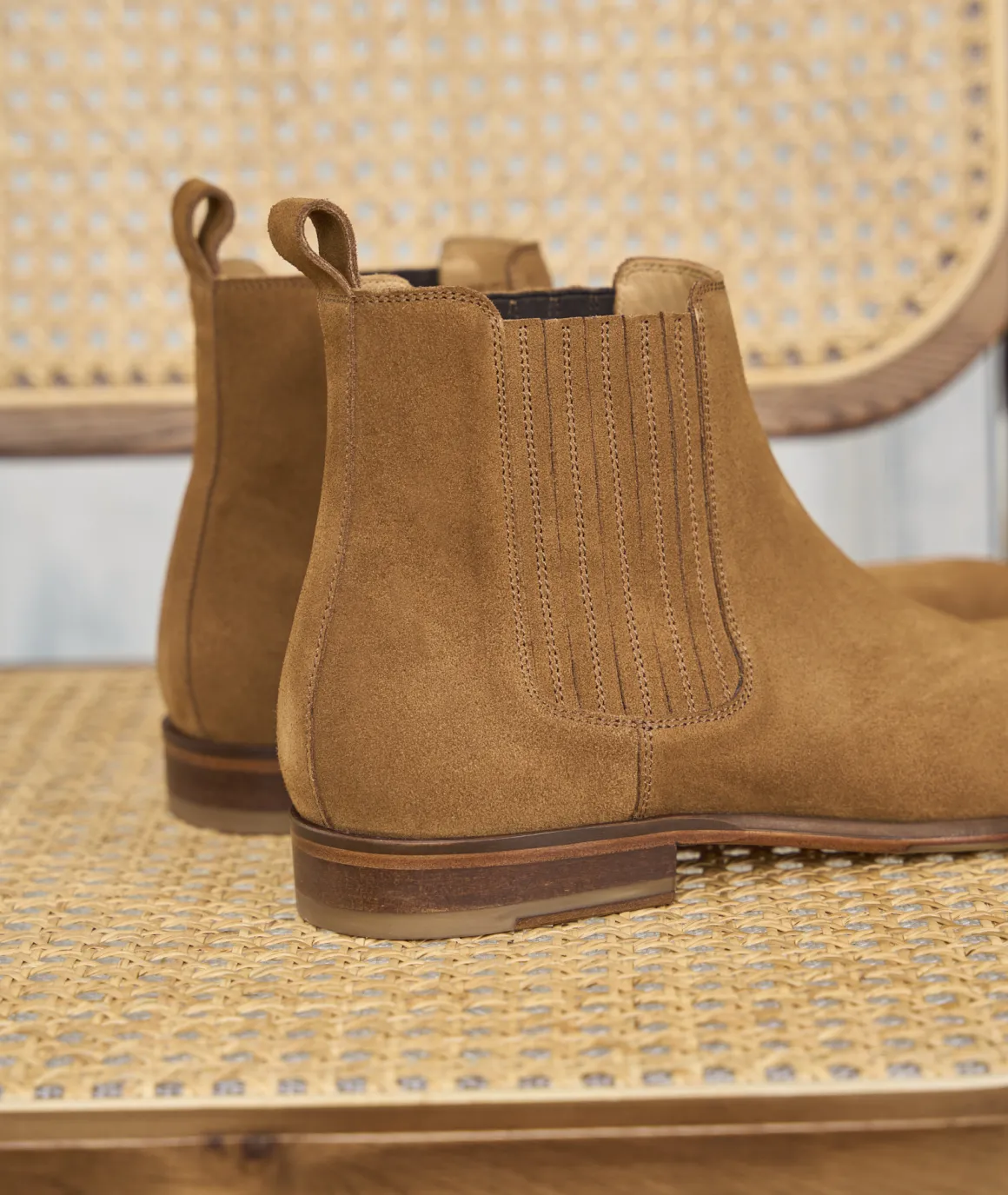 Homme Paire et Fils Bottines-Bottine western en daim