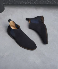Homme Paire et Fils Bottines-Bottines chelsea homme en daim bleu nuit