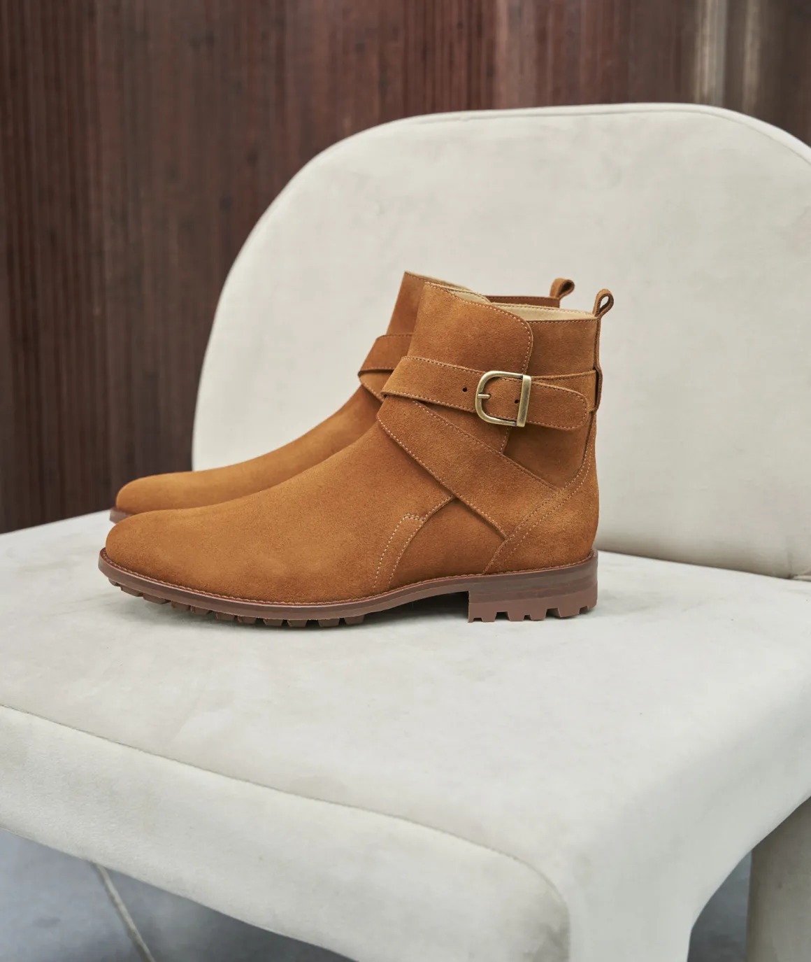 Homme Paire et Fils Bottines-Bottines Jodhpur en daim
