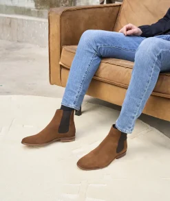 Homme Paire et Fils Bottines-chelsea boots en daim