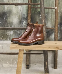 Femme Paire et Fils Boots-combat boots cuir
