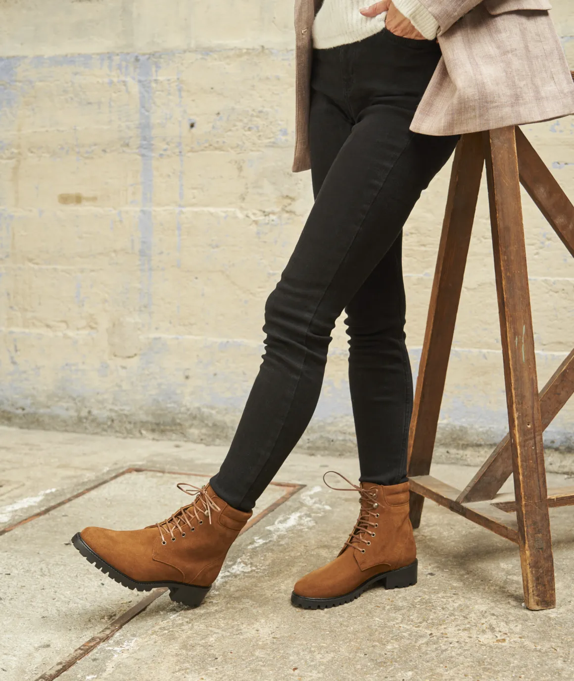 Femme Paire et Fils Boots-Combat boots en daim