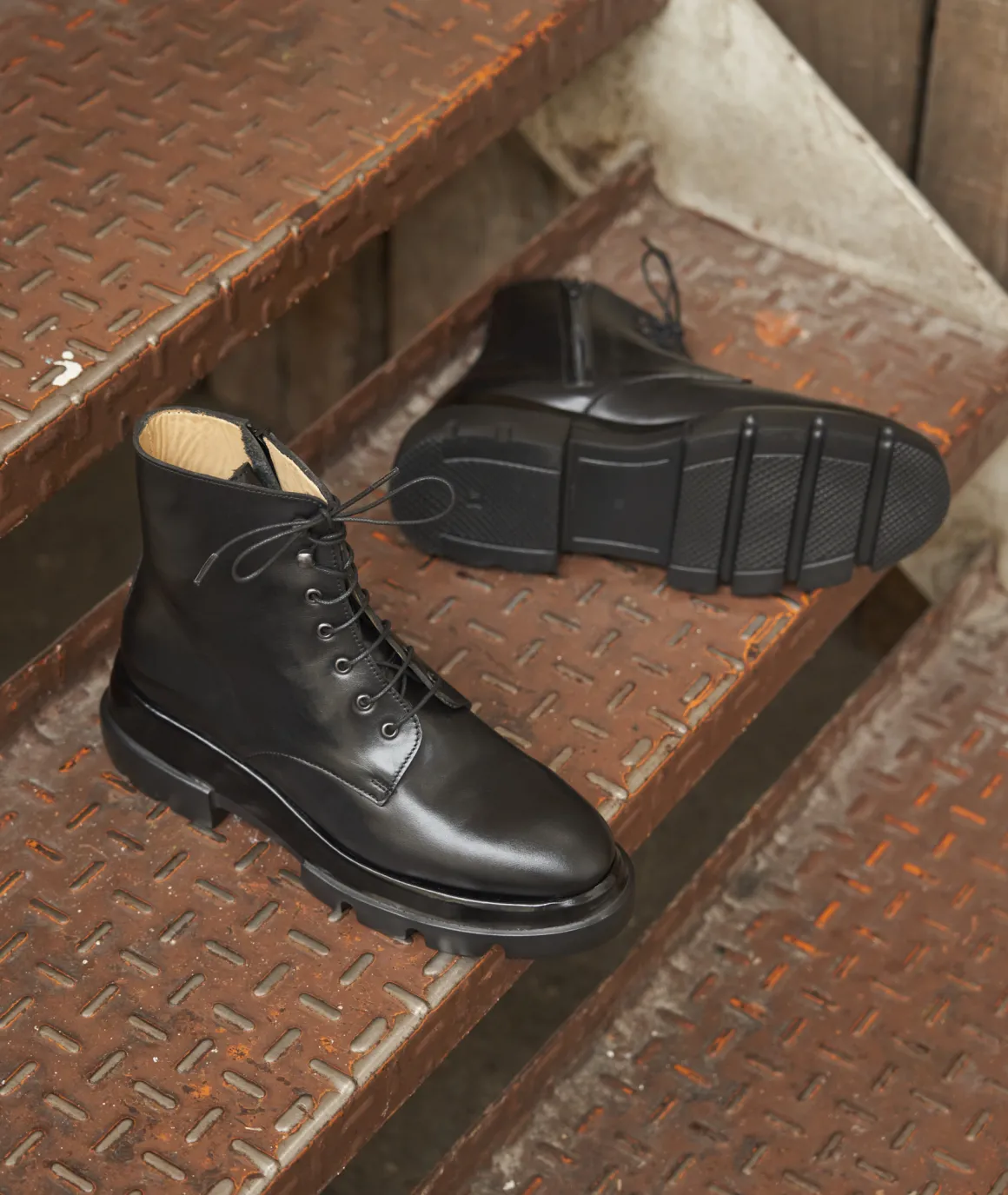 Femme Paire et Fils Boots-Combat boots femme en cuir