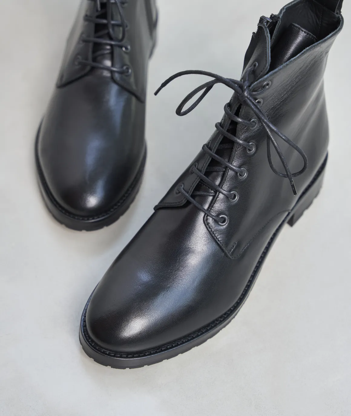 Femme Paire et Fils Boots-Combat boots femme en cuir noir