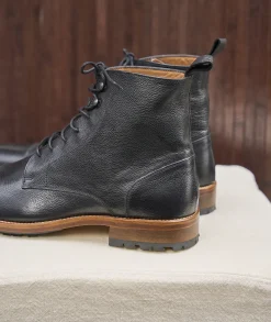 Homme Paire et Fils Combat Boots Homme-Combat boots homme en cuir grainé texturé