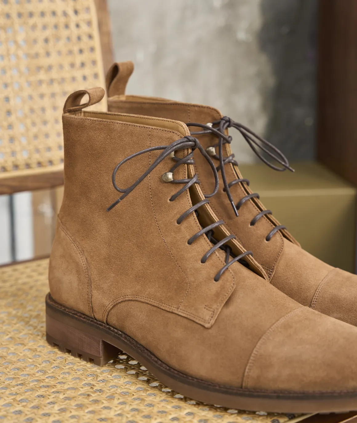 Homme Paire et Fils Combat Boots Homme-Combat boots homme en daim