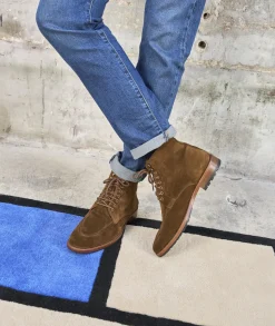 Homme Paire et Fils Combat Boots Homme-Combat boots homme en daim