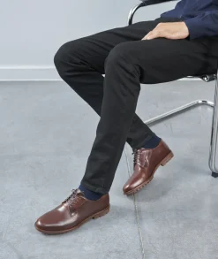 Homme Paire et Fils Derbies Et Richelieu-DERBIES HOMME EN CUIR PATINÉ MARRON