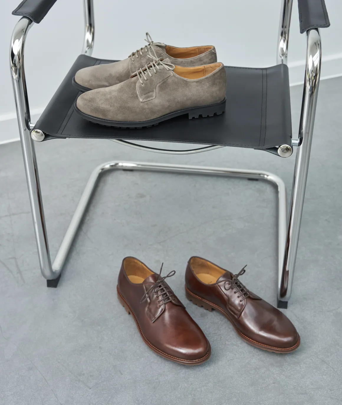 Homme Paire et Fils Derbies Et Richelieu-DERBIES HOMME EN CUIR PATINÉ MARRON