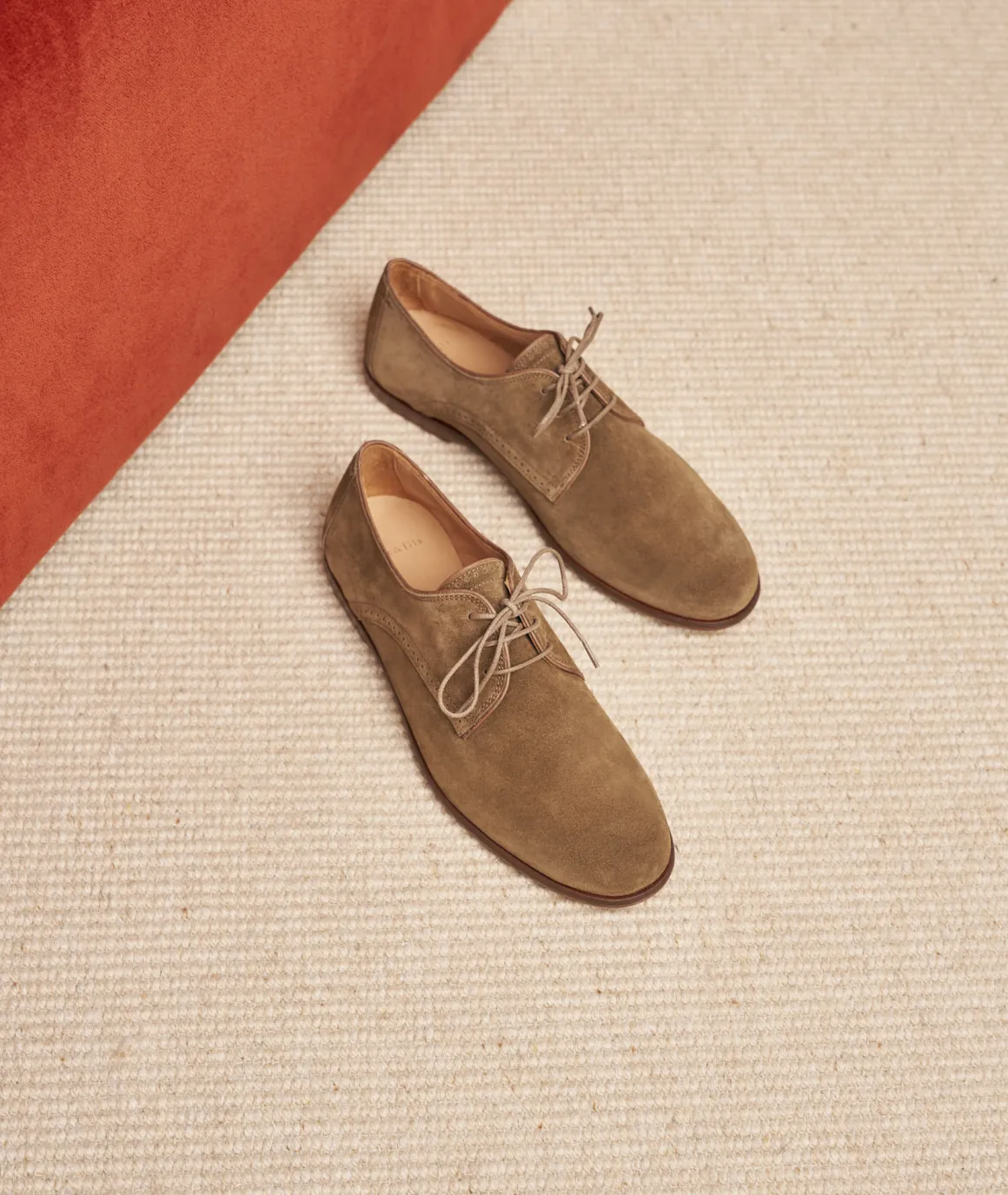 Homme Paire et Fils Derbies Et Richelieu-Derbies homme en daim feuilles mortes