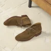 Homme Paire et Fils Desert Boots-Desert boots daim feuilles mortes