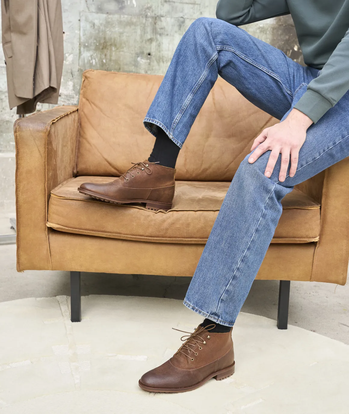 Homme Paire et Fils Desert Boots-Desert boots en cuir