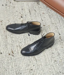 Homme Paire et Fils Desert Boots-Desert boots en cuir noir