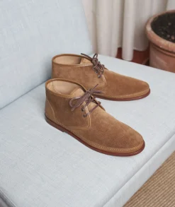 Homme Paire et Fils Desert Boots-Desert boots en Daim Marron