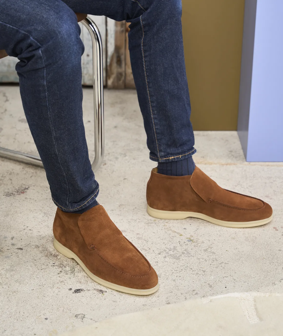 Homme Paire et Fils Desert Boots-Desert boots souple daim