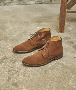 Homme Paire et Fils Desert Boots-Desert boots en daim marron