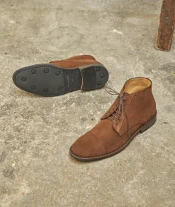 Homme Paire et Fils Desert Boots-Desert boots en daim marron