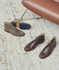 Homme Paire et Fils Desert Boots-Desert boots en daim marron