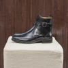 Homme Paire et Fils Bottines-Jodhpur en cuir lisse noir