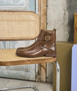 Homme Paire et Fils Bottines-Jodhpur en cuir patiné
