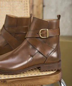 Homme Paire et Fils Bottines-Jodhpur en cuir patiné