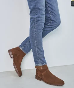 Homme Paire et Fils Bottines-Jodhpur en daim marron