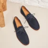 Homme Paire et Fils Mocassins-Mocassin bateau en daim marine