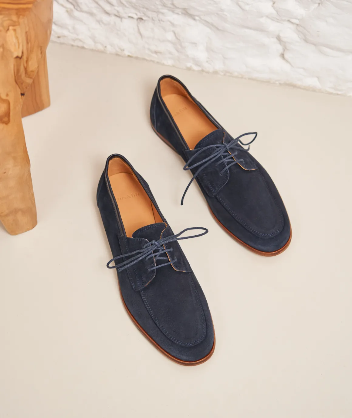 Homme Paire et Fils Mocassins-Mocassin bateau en daim marine