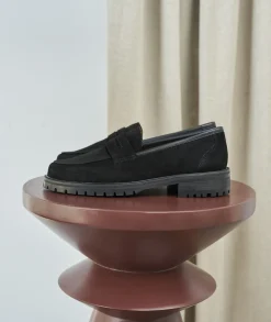Femme Paire et Fils Mocassins Et Derbies-MOCASSIN CRANTÉ FEMME EN DAIM NOIR