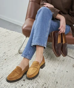 Femme Paire et Fils Mocassins Et Derbies-MOCASSIN CRANTÉ FEMME EN DAIM