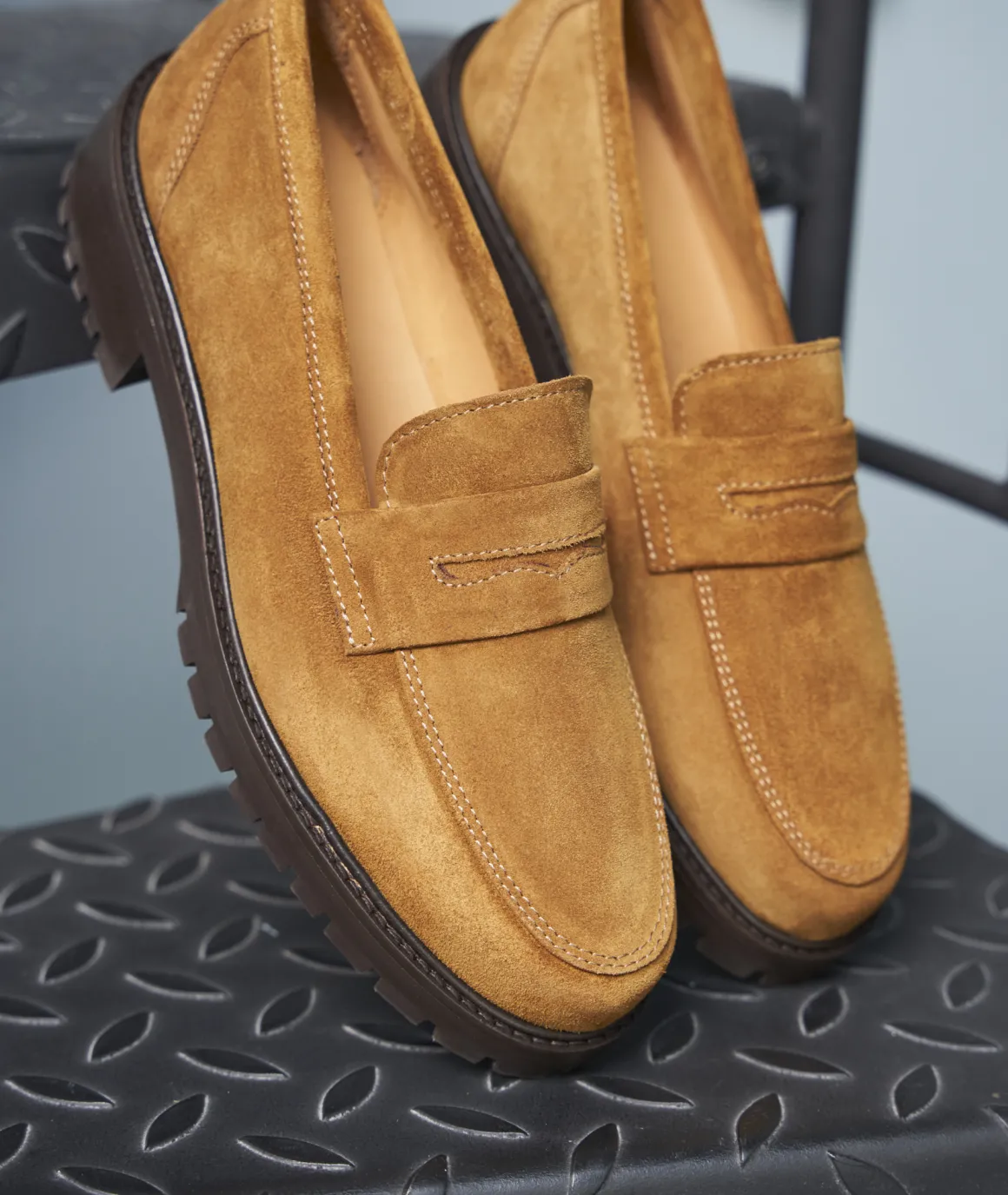 Femme Paire et Fils Mocassins Et Derbies-MOCASSIN CRANTÉ FEMME EN DAIM