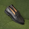 Homme Paire et Fils Mocassins-Mocassin en cuir noir
