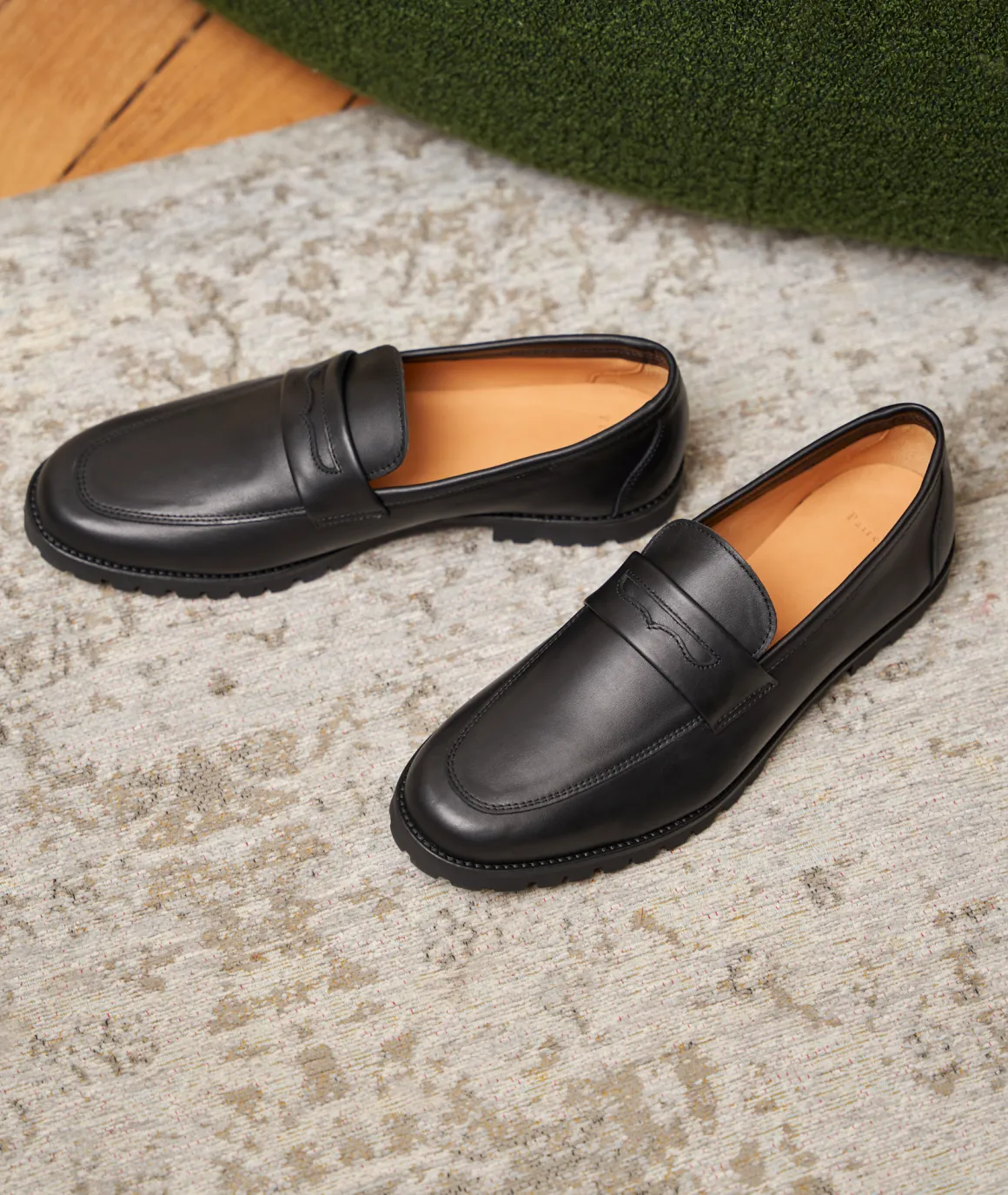 Homme Paire et Fils Mocassins-Mocassin en cuir noir