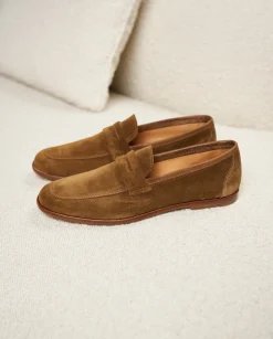 Homme Paire et Fils Mocassins-Mocassin en daim feuilles mortes