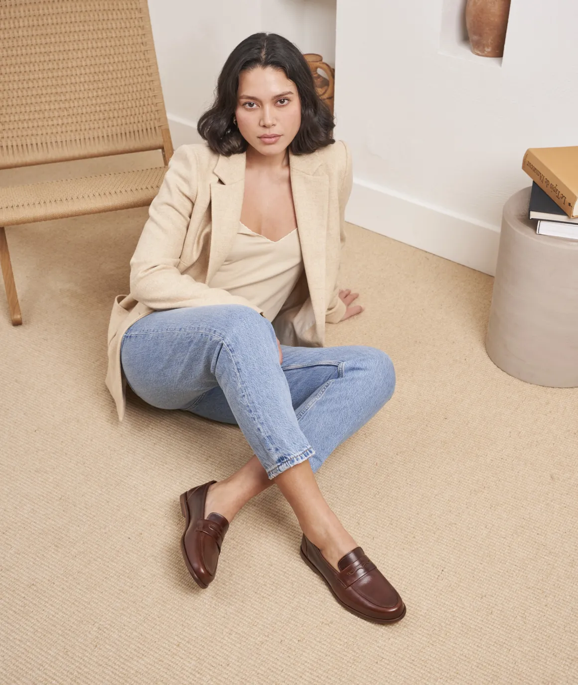 Femme Paire et Fils Mocassins Et Derbies-Mocassin femme cuir patiné