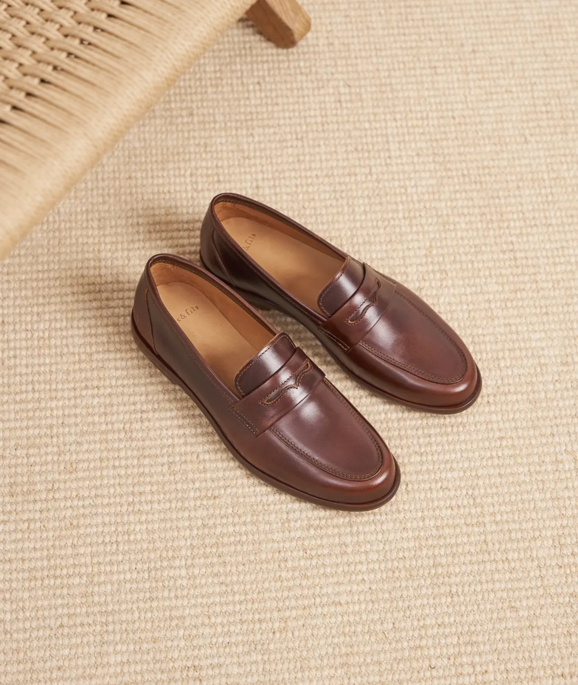 Femme Paire et Fils Mocassins Et Derbies-Mocassin femme cuir patiné