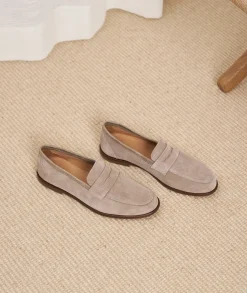 Femme Paire et Fils Mocassins Et Derbies-Mocassin femme daim ardoise