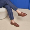 Femme Paire et Fils Mocassins Et Derbies-Mocassin femme en cuir cognac verni