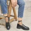 Femme Paire et Fils Mocassins Et Derbies-Mocassin femme en cuir noir vernis