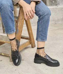 Femme Paire et Fils Mocassins Et Derbies-Mocassin femme en cuir noir vernis