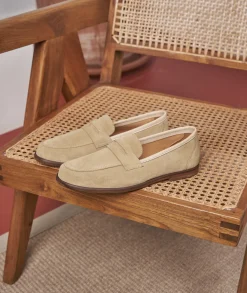 Femme Paire et Fils Mocassins Et Derbies-Mocassin femme en daim beige