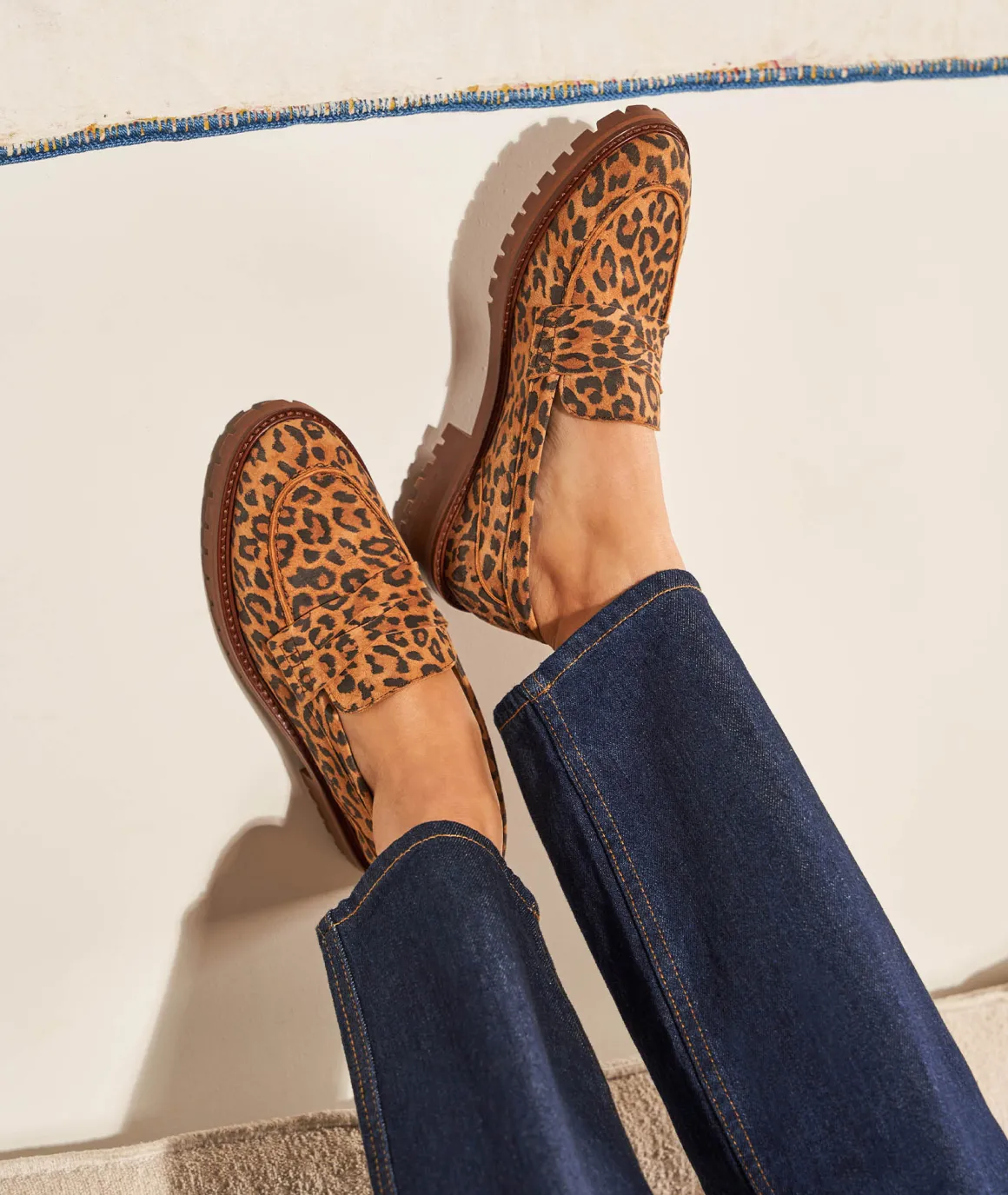 Femme Paire et Fils Mocassins Et Derbies-Mocassin femme en daim léopard