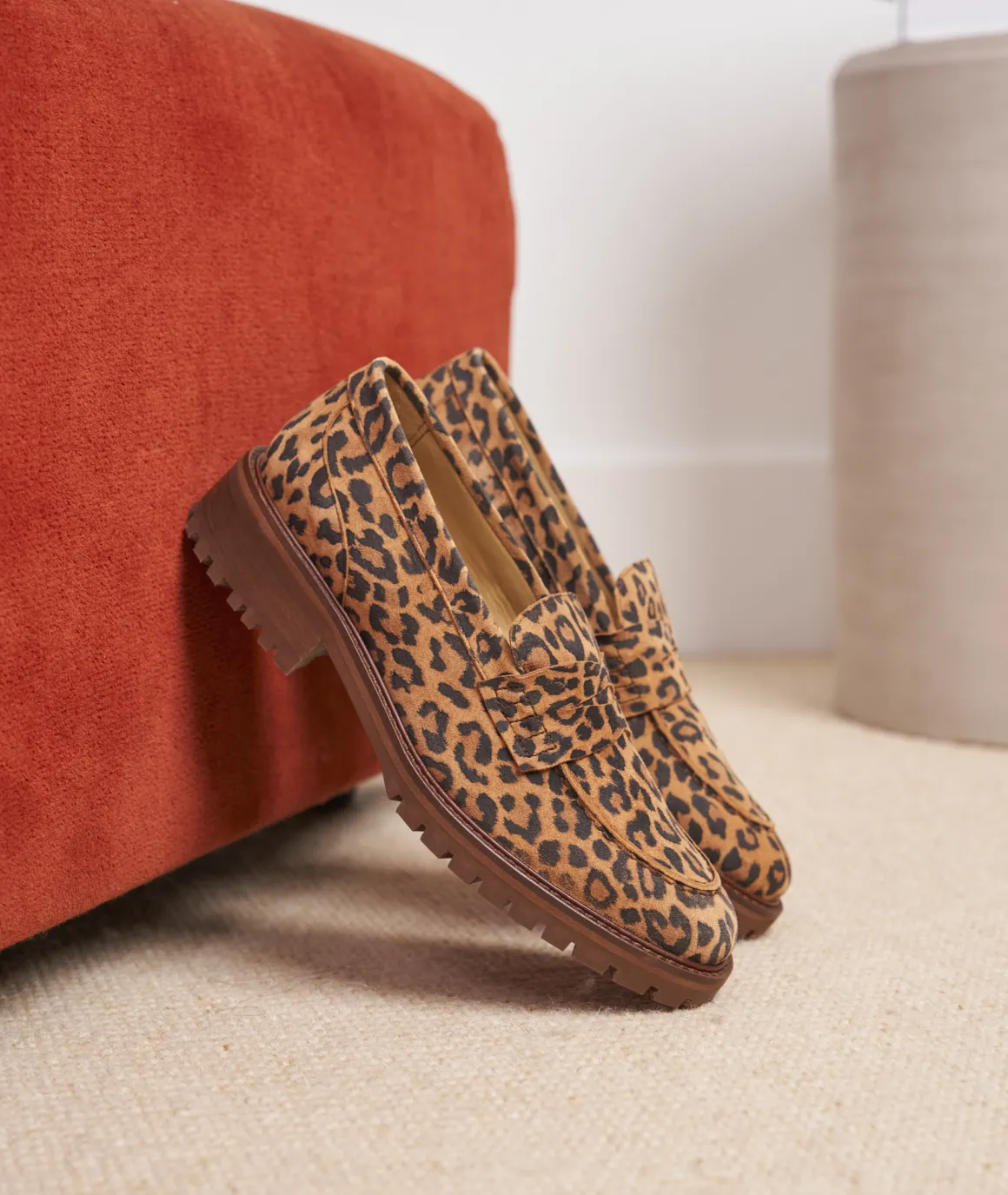 Femme Paire et Fils Mocassins Et Derbies-Mocassin femme en daim léopard