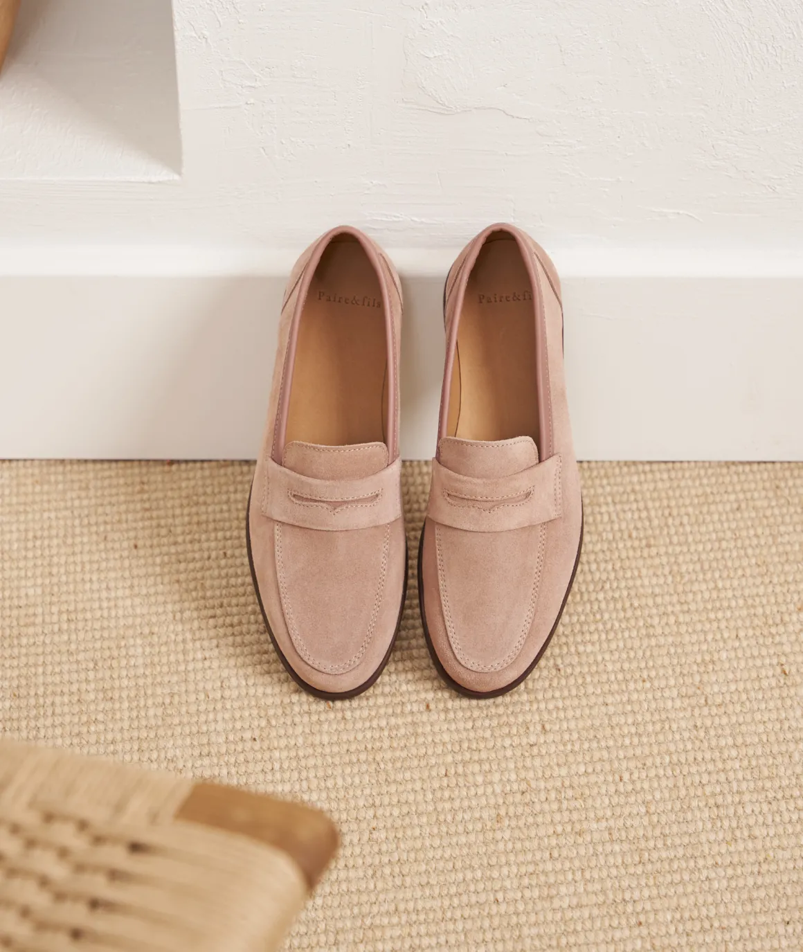 Femme Paire et Fils Mocassins Et Derbies-Mocassin femme en daim vieux rose